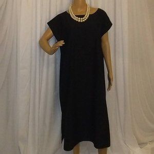Eileen Fisher Black Midi Shift Dress